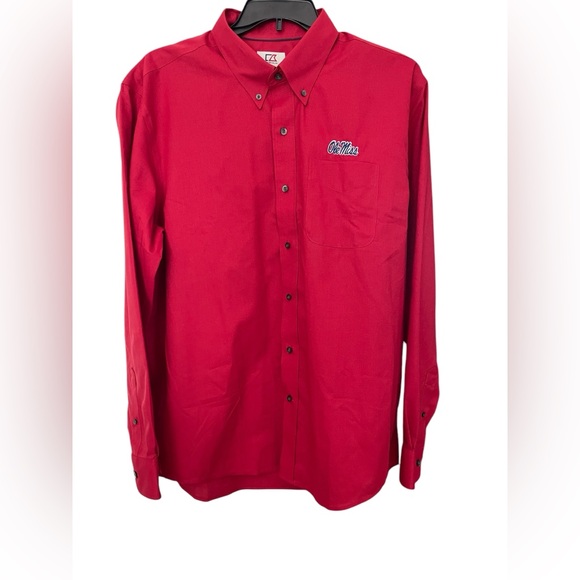 Cutter & Buck Ole Miss Size XXL Button down Red Men's Shirt logo NWOT - Picture 1 of 10